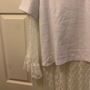 GOEN.J Overlay Lace T-Shirt Dress
